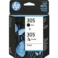 HP Komplet tuszy 305: tusz kolorowy CMY + tusz czarny K