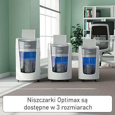 LEITZ Niszczarka IQ OptiMax P5 10 kartek 35l kosz + PROMOCJA Manual + CASHBACK
