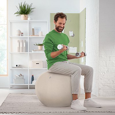 LEITZ Ergo Piłka do siedzenia z zabezpieczeniem przed niekontrolowanym toczeniem się 75cm jasnoszara + PROMOCJA Feel Good!