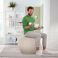 LEITZ Ergo Piłka do siedzenia z zabezpieczeniem przed niekontrolowanym toczeniem się 75cm jasnoszara + PROMOCJA Feel Good!