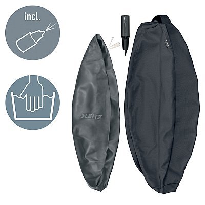 LEITZ Ergo Piłka do siedzenia z zabezpieczeniem przed niekontrolowanym toczeniem się 65cm ciemnoszara + PROMOCJA Feel Good!