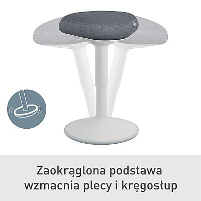 LEITZ Ergo Stołek do aktywnego siedzenia z wygodnym siedziskiem jasnoszary + PROMOCJA Feel Good!