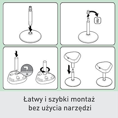LEITZ Ergo Stołek do aktywnego siedzenia z wygodnym siedziskiem ciemnoszary + PROMOCJA Feel Good!