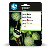HP Zestaw tuszy 364: tusz kolorowy CMY + tusz czarny BK N9J73AE