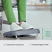 LEITZ Ergo Regulowany podnóżek w 80% z plastiku z recyklingu szary + PROMOCJA Feel Good!