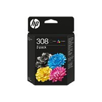 HP Zestaw tuszy 308: czarny BK + kolorowy CMY 6L6S6UE
