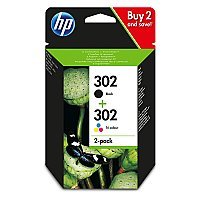 HP Komplet tuszy 302: tusz kolorowy CMY + tusz czarny K