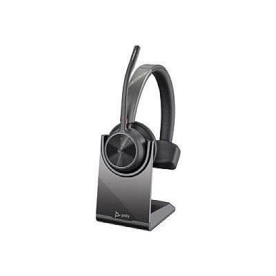POLY Voyager 4320 Słuchawki bezprzewodowe stereo z certyfikatem Microsoft Teams i podstawką ładującą + adapter USB-A