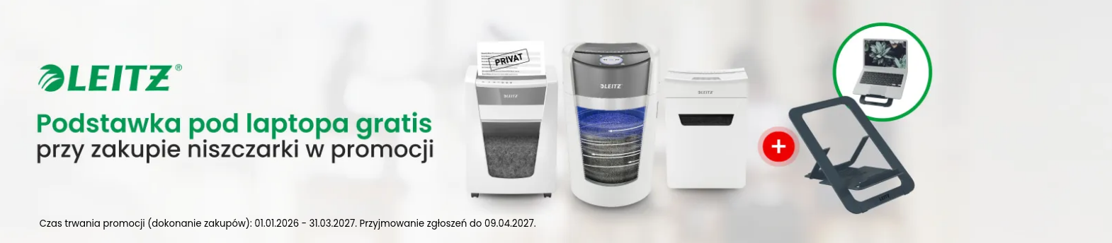 Niszczarka + podstawka GRATIS