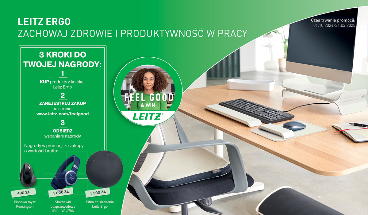 Poczuj się dobrze z marką Leitz i wygrywaj atrakcyjne nagrody!