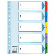 ESSELTE Mylar Przekładki kartonowe A4 1-5 białe