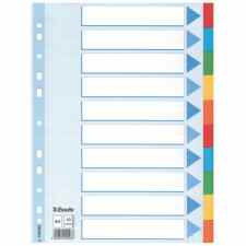 ESSELTE 10 kolorowych przekładek z kartonu A4