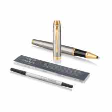 PARKER IM Brushed metal Pióro kulkowe szare ze złotym wykończeniem