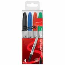 SHARPIE Fine Zestaw markerów permanentnych z końcówką Fine 4 szt.