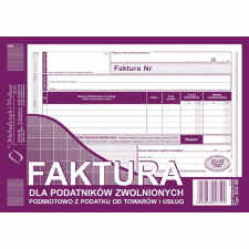 MICHALCZYK I PROKOP Faktura dla zwolnionych z podatku VAT – druk A5 poziomy 80 kartek samokopiujący (oryginał + kopia)