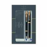 PARKER IM Black Laquer GT Zestaw prezentowy długopis + pióro wieczne