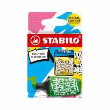 STABILO Boss Mini by Snooze One Zestaw małych zakreślaczy 3 kolory: zielony żółty niebieski