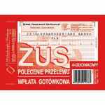 ZUS - polecenie przelewu - wpłata gotówkowa - 4-odcinkowe