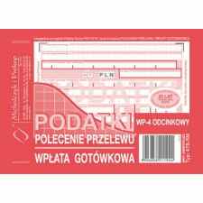 Podatki – polecenie przelewu – wpłata gotówkowa – 4-odcinkowe