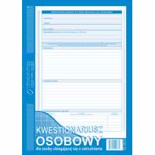 Kwestionariusz osobowy dla osoby ubiegającej się o zatrudnienie