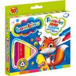 BAMBINO Jumbo Flamastry trójkątne 10 kolorów