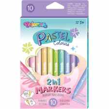 COLORINO Pastel Markery dwustronne 10 kolorów