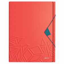 LEITZ Urban Chic Teczka poszerzana z 6 przegródkami PP na 250 kartek A4 czerwona