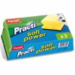 PACLAN Soft power Gąbka zmywak kuchenny do naczyń 3 szt.