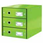 LEITZ Wow Click & Store Pojemnik z 3 szufladami zielony