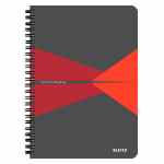 LEITZ Office Card Kołonotatnik A5 w kratkę czerwony