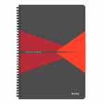 LEITZ Office Card Kołonotatnik A4 w kratkę czerwony