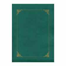 GALERIA PAPIERU Teczka zielona A4 ze złotą ramką 10szt.