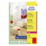 AVERY Etykiety neonowe - czerwone 63,5 x 29,6 mm 25 arkuszy 675 etykiet