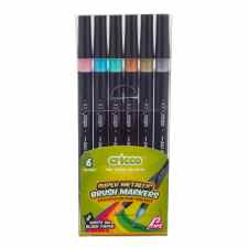 CRICCO Pisaki pędzelkowe metaliczne dwustronne 6 kolorów