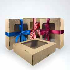 Pudełko ozdobne kraft z okienkiem