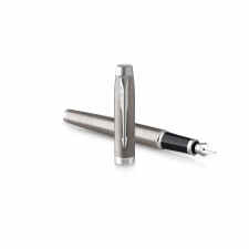 PARKER IM Stainless Steel Pióro wieczne z chromowanym wykończeniem niebieski