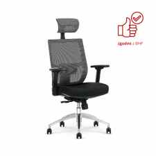 HALMAR Admiral Krzesło biurowe Fotel gabinetowy popielaty czarny