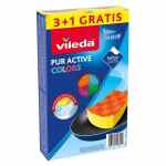VILEDA Pur Active Colors Zmywak Gąbki do mycia naczyń 4 sztuki