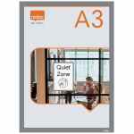 NOBO Samoprzylepna magnetyczna ramka na plakat A3 srebrna 2 szt.