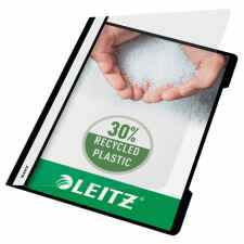 LEITZ Skoroszyt sztywny A4 w 30% z przedużytkowego tworzywa z odzysku PP czarny 25szt.