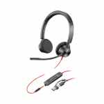 POLY Blackwire 3325 Słuchawki przewodowe stereo na USB-C i Jack 3,5mm + adapter USB-C na USB-A