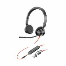 POLY Blackwire 3325 Słuchawki przewodowe stereo na USB-C i Jack 3,5mm + adapter USB-C na USB-A