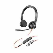 POLY Blackwire 3325 Słuchawki przewodowe stereo MS na USB-C i Jack 3,5mm + adapter USB-C na USB-A