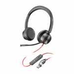 POLY Blackwire 8225 Słuchawki przewodowe stereo na USB-C + adapter USB-C na USB-A