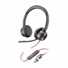 POLY Blackwire 8225 Słuchawki przewodowe stereo na USB-C + adapter USB-C na USB-A