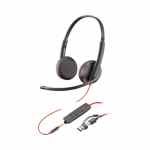 POLY Blackwire 3225 Słuchawki przewodowe stereo na USB-C i Jack 3,5mm + adapter USB-C na USB-A