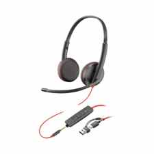 POLY Blackwire 3225 Słuchawki przewodowe stereo na USB-C i Jack 3,5mm + adapter USB-C na USB-A